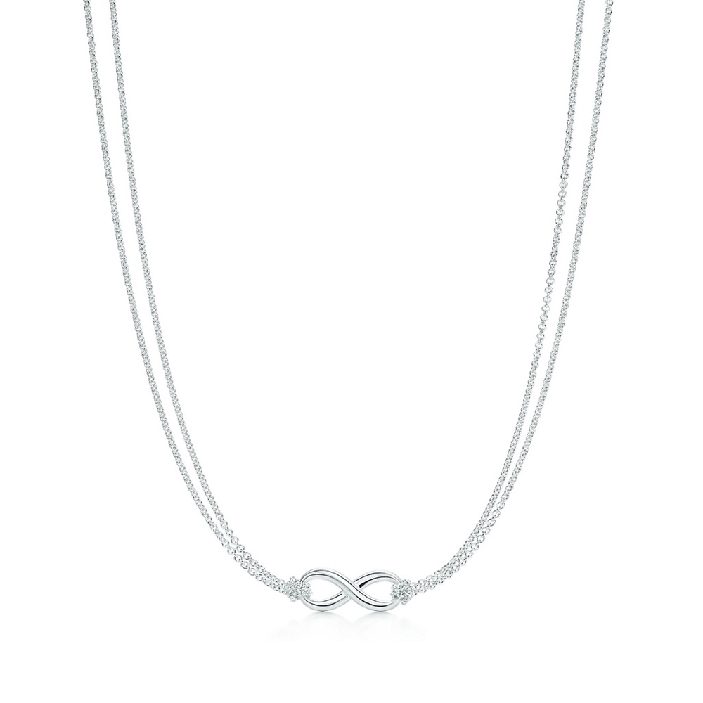Tiffany infinity silver necklace good condition